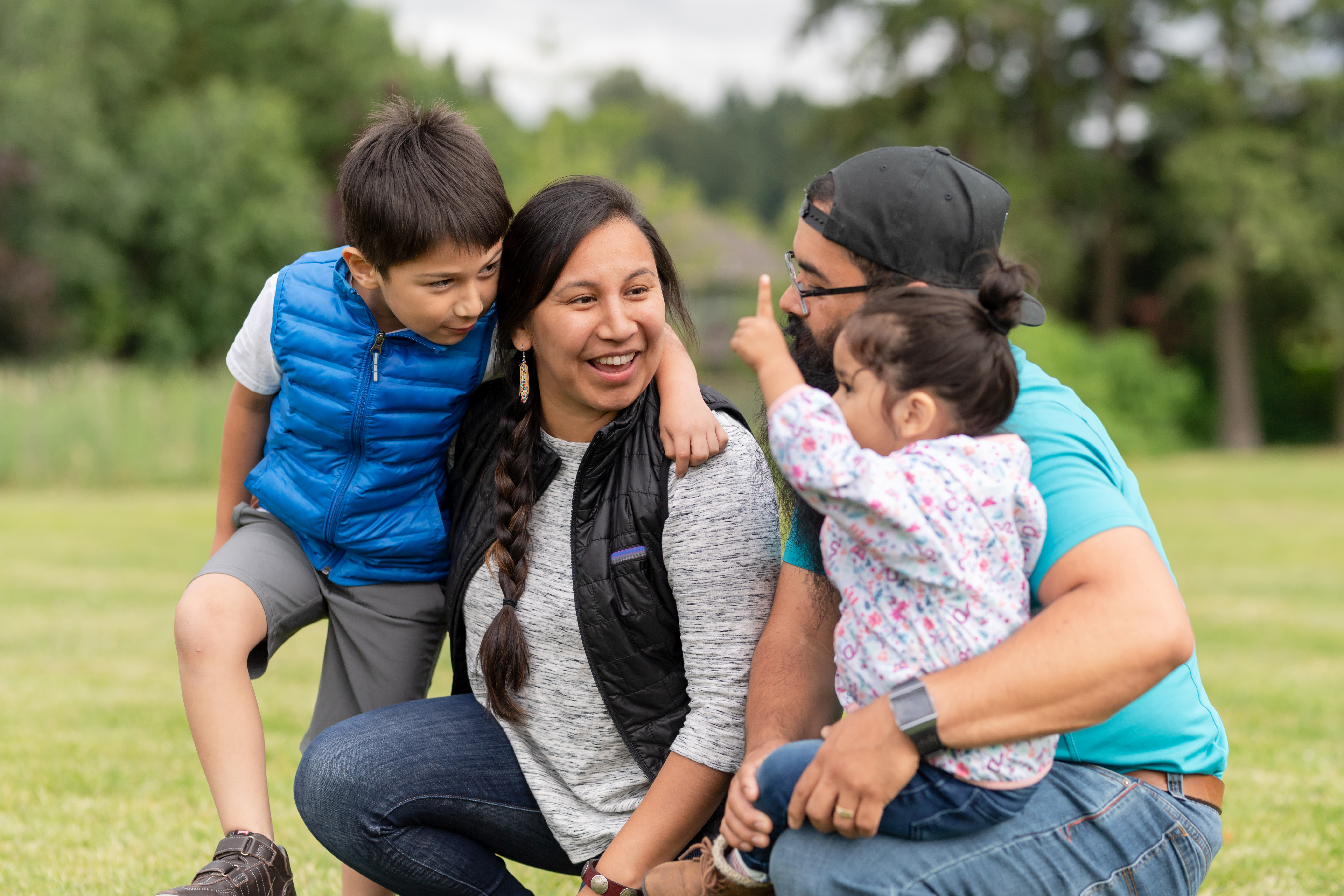 Native American Family playing